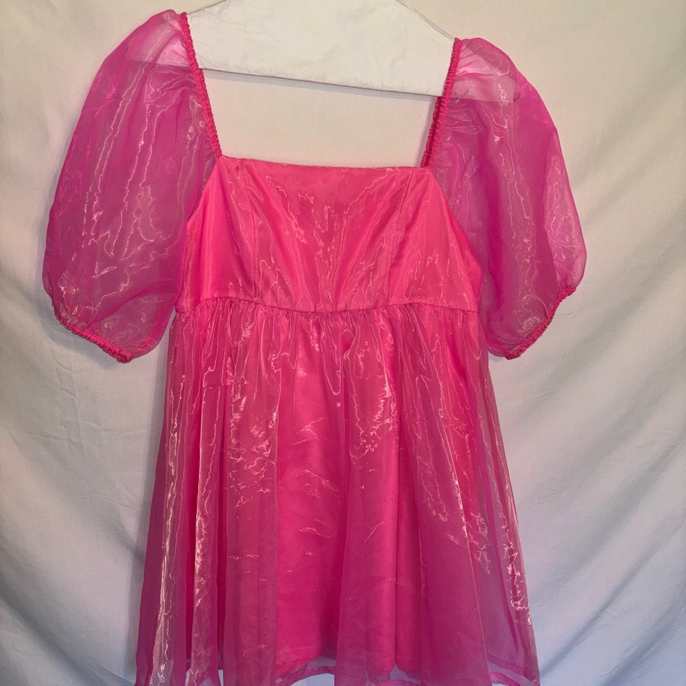 Hot pink babydoll dress